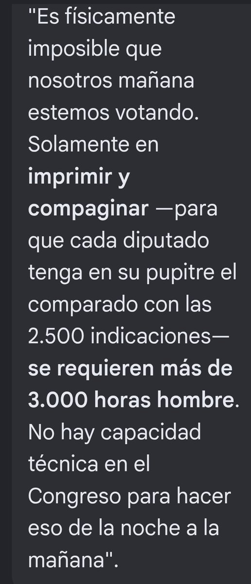 AhUeOnAdO's tweet photo. @Dip_JaimeAraya @aalfonsog @T13 Mentiroso, estas obstruyendo y te cito "Es físicamente imposible q nosotros mañana estemos votando
Solamente en imprimir y compaginar pa q cada diputado tenga en su pupitre el comparado con las 2.500 indicaciones, se requieren más d 3.000 horas hombre. No hay capacidad técnica" https://t.co/6aKUr84qTp