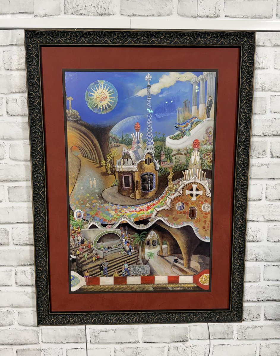 FrameDeArt's tweet photo. Print of Antoni Gaudi's Park Guell in Barcelona by artist Anthony Pilley!  Perfect frame by @engelsenframe, Museum Glass by @TruVueGlazing, and mats by @CrescentBrands!

#GaudiChurch #Chuch #Barcelona #MuseumGlass #Denver #Colorado #framing #customframing #pictureframing #art #decor #walldecor #milehighcity #cityofdenver #cityofEnglewood #shoplocal #shopsmall