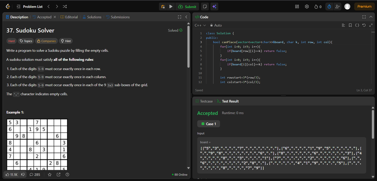 getting_strong1's tweet photo. Today &amp; last 3 days: 
(will be counting today as Day 4 as i was being lethargic these days 🥲) 
-Sudoku Solver
-M coloring Problem
-Expression Add Operators
-Word Search

hopefully tomorrow i will complete recursion chapter from the sheet.

@takeUforward_ 
#strivera2zdsasheet https://t.co/3PbVQDzDtM