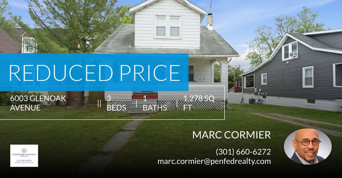 MDDCVAHotProps's tweet photo. 📍 Reduced Price 📍 This recently reduced home at 6003 Glenoak Avenue in Baltimore won't last long, so, don't wait to set up a showing! Reach out here or at (301) 660-6272 for more information! https://t.co/HdoWgZMEmf https://t.co/hPuZI6ndLh
