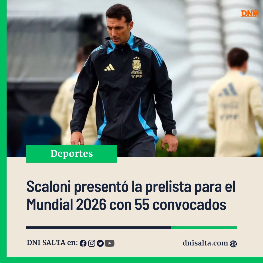 DNISALTA's tweet photo. Lionel Messi encabeza una nómina que combina experiencia y renovación de cara al recorte final para la Copa del Mundo.

#DNIsalta

Nota aquí ⬇️⬇️
https://t.co/rH1eeG4ttb https://t.co/HWiM6TuD0Z