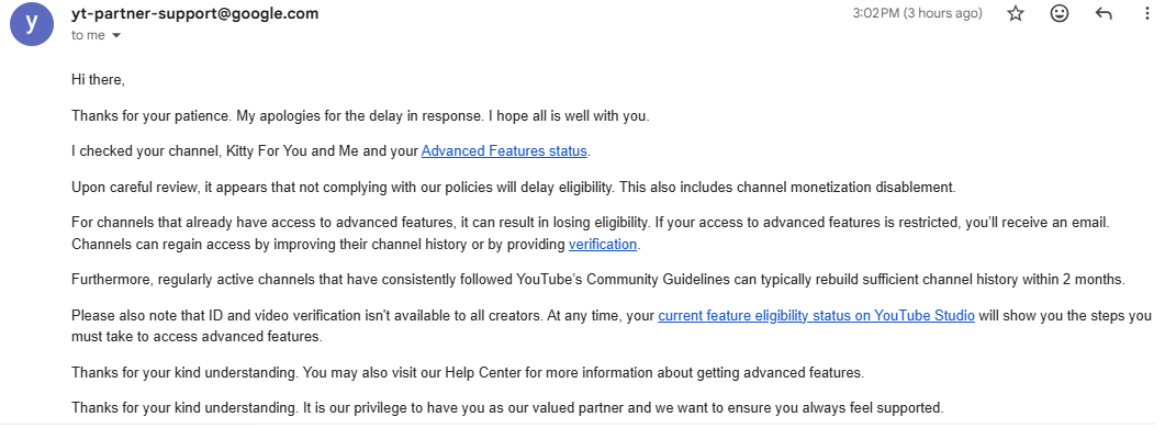 ExplainerS30366's tweet photo. @TeamYouTube    AFTER giving inauthentic content they remove Advance features just know @Youtubecreator #inauthentic https://t.co/jQqW8GhQSZ