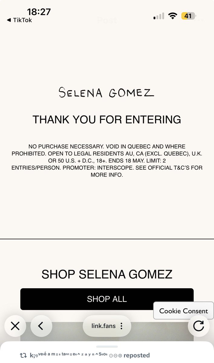 sg1992x's tweet photo. @SelenaFanClub @irwinxfineline @selenagomez Ive entered🤞♥️ https://t.co/mPgPjHBZh4