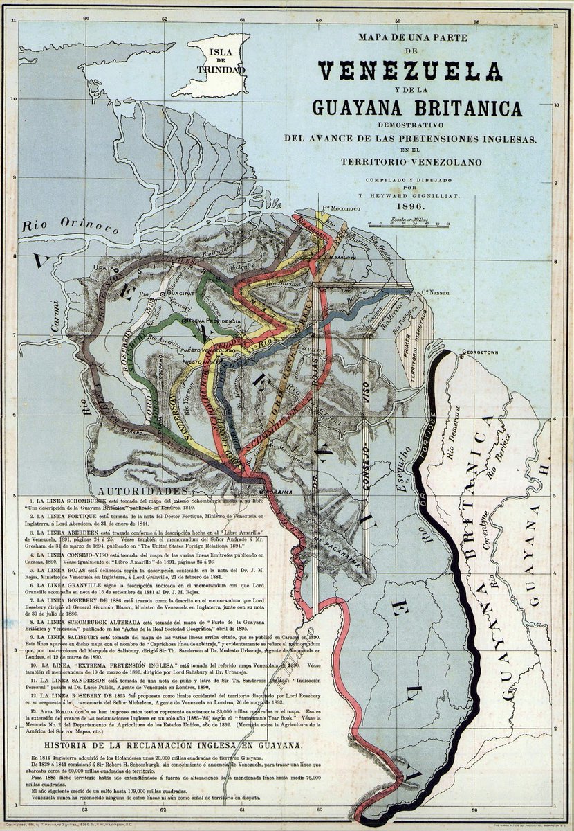 avilaelguerrero's tweet photo. La verdad de Venezuela ante la CIJ en voz de la Pdta encargada @delcyrodriguezv La línea Schomburgk fue un invento de la corona Inglesa, para iniciar el despojo de la Guayana Esequiba, que trato de validar en 1899 con el nulo e irrito Laudo de París. #ElEsequiboEsVenezuela https://t.co/hXlQvxBhK7