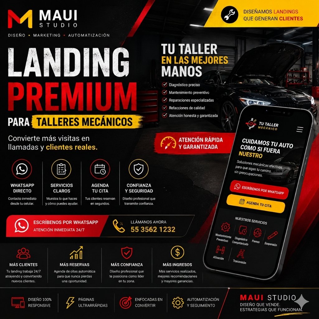 yoosoyo's tweet photo. 🔧 Tu taller también puede captar clientes 24/7 🚗

✅ Landing Page Premium
✅ WhatsApp Business automatizado
✅ Diseño profesional y móvil 📱

🔥 $18,499 MXN
📲 5535621232
📩 hola@mauistudio360.com
@En_laDelValle @AquiSatelite @Coyoacan_ @lacuauhtemoc @lavozdepolanco https://t.co/GXDPEh7oSY