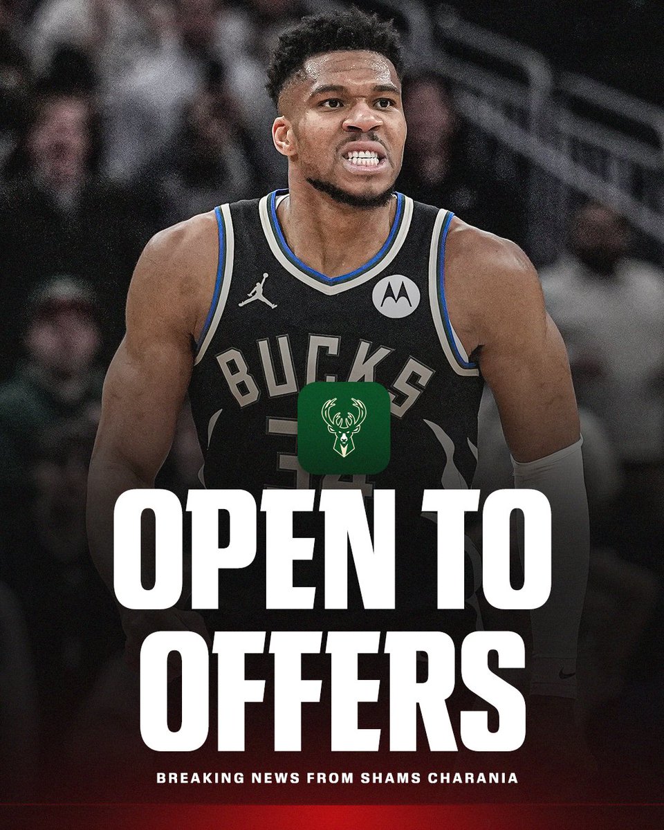 The Bucks are open for business on trade calls and offers for two-time MVP Giannis Antetokounmpo ahead of the NBA draft, sources told <a href="/ShamsCharania/">Shams Charania</a>.

Get breaking news alerts from Shams Charania through the ESPN App: espn.smart.link/paubshxwt