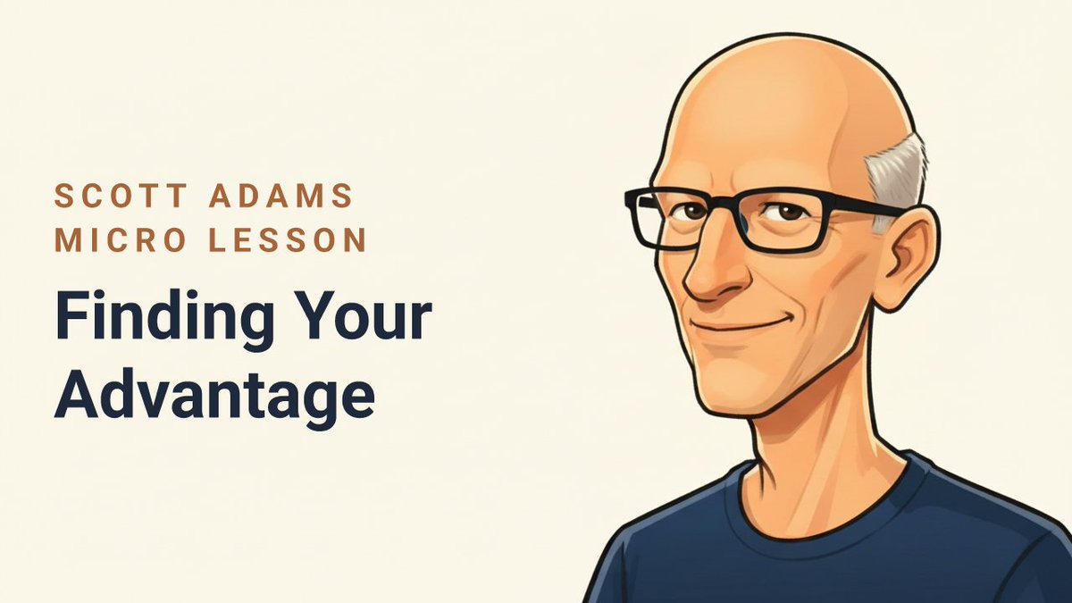 talentstacking's tweet photo. A Micro Lesson on finding your advantage by Scott Adams

https://t.co/U3ihQJax4W https://t.co/3RWzisnaek