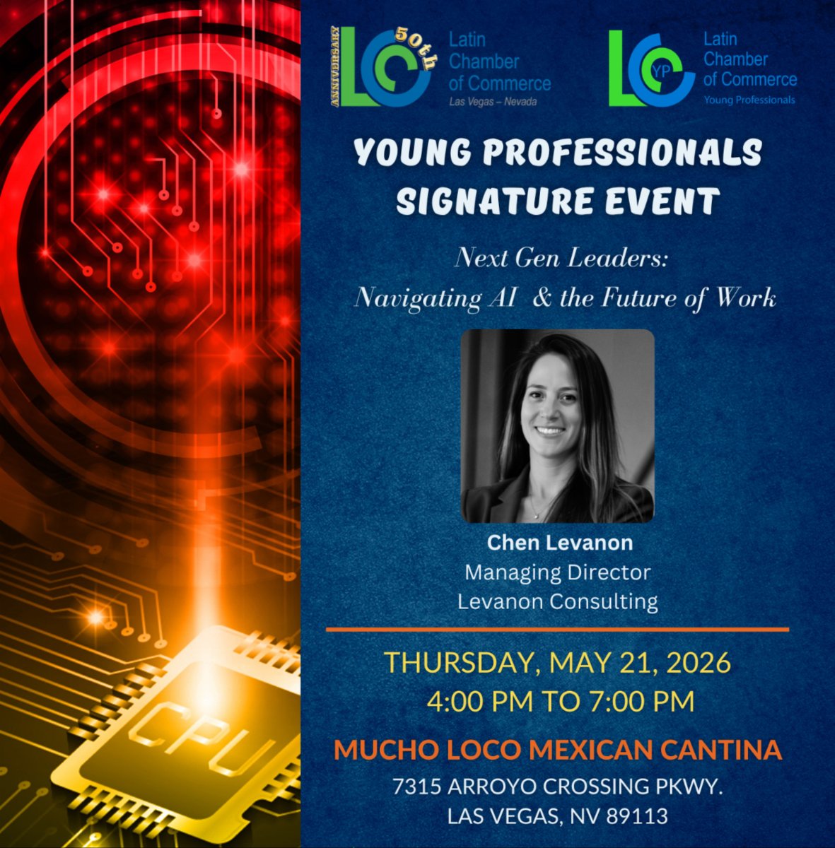 lvlcc's tweet photo. Join LVLCC YP for Next Gen Leaders: AI &amp; the Future of Work with Chen Levanon.

May 21, 2026
4-7 PM

#LVLCC #YoungProfessionals https://t.co/DjRZky4o4U