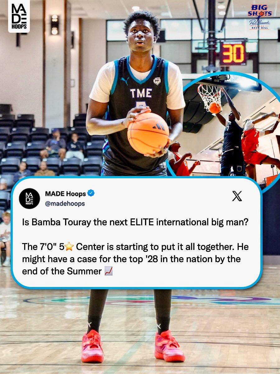 madehoops's tweet photo. Sophomore Bamba Touray is one of the most intriguing prospects regardless of class 🤔🔥

@AB_touray @TreMannElite https://t.co/ylpwK0AxSa