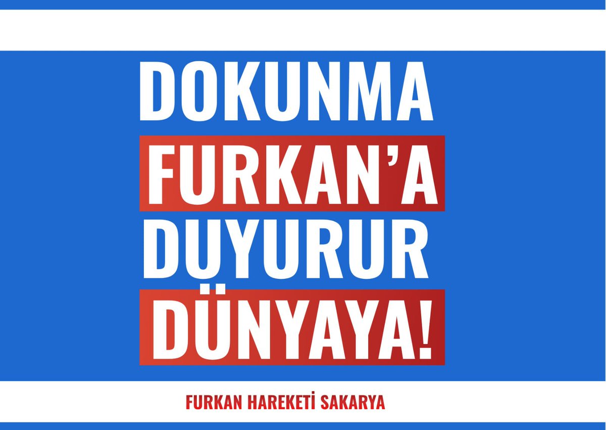 54FurkanSakarya's tweet photo. Furkan Hareketi Engellenemez

DOKUNMA
FURKAN'A
DUYURUR
DÜNYAYA! 

OsmaniyeAdliyesinde Skandal
#OsmaniyeAdliyesi https://t.co/4i6vsv0ZVG