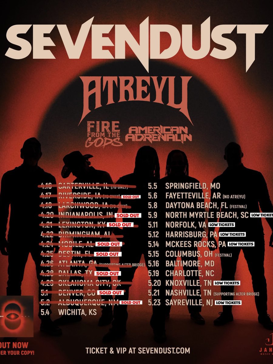 Sevendust's tweet photo. #Sevendust - ONE - Out NOW!!
Get the record, tickets and VIP here: https://t.co/tYoygP3vJY

Video: @jakerabinphotography https://t.co/JOi0FrVdD1