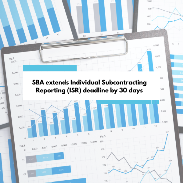 Winvale's tweet photo. Important Update: The Small Business Administration (SBA) extended the deadline for mid-year Individual Subcontracting Reports (ISRs) by 30 days. Contractors now have until June 14, 2026 to submit their ISRs. Learn more here: https://t.co/AhWoROfawL #gsa #sba #subcontracting https://t.co/NTqcSGzsgA