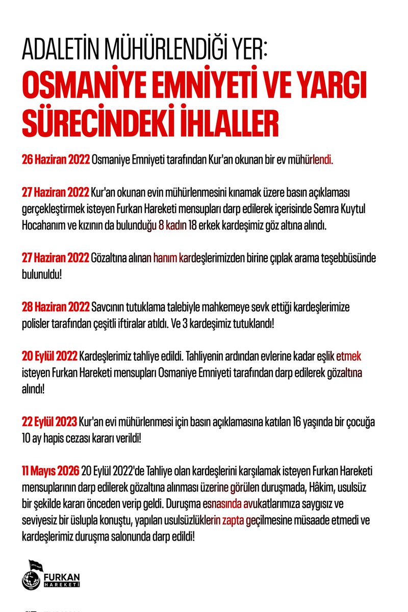 FurkanderKonya's tweet photo. 🚨 Adaletin Mühürlendiği Yer: Osmaniye Emniyeti ve Yargı Sürecindeki İhlaller  ⬇️

OsmaniyeAdliyesinde Skandal
#OsmaniyeAdliyesi https://t.co/NUrw5a7OiB