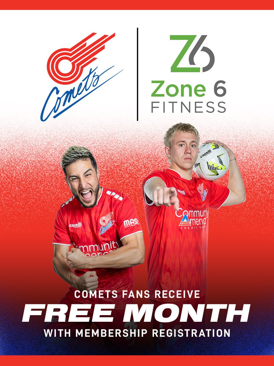 KCComets's tweet photo. Get JACKED for Summer with the boys @Zone6Fitness1 

Mention your a Comets Fan at registration and get a Free Month ☄️💪🏋️‍♂️ https://t.co/BoFYVh5zj8