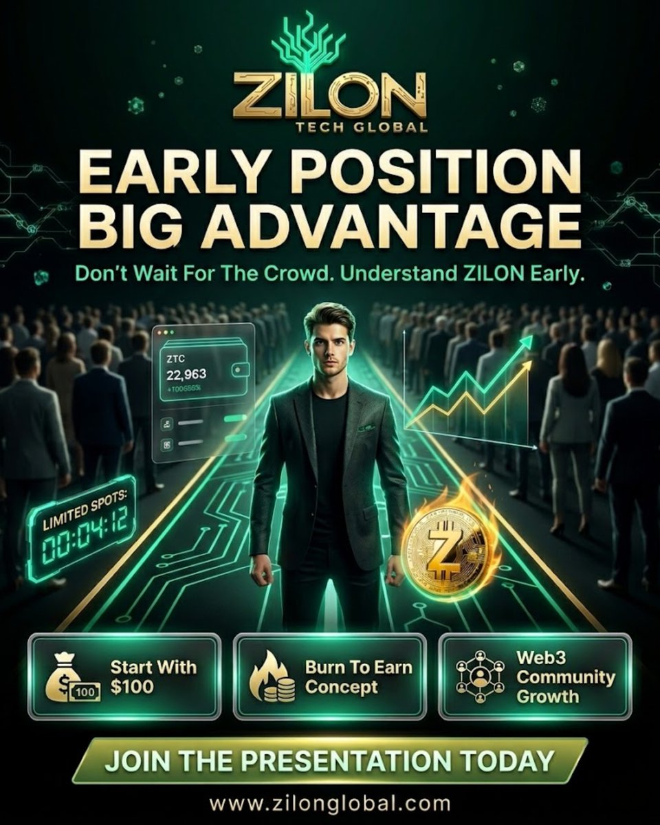 zilonglobal's tweet photo. Early movers don’t wait for the crowd — they understand the opportunity first. 🚀
Discover ZILON’s burn-to-earn Web3 vision and start your journey early.
🌐 https://t.co/ZV78u7FKKO
#ZILON #Web3Community #BurnToEarn #CryptoFuture https://t.co/aT1YPEBgat