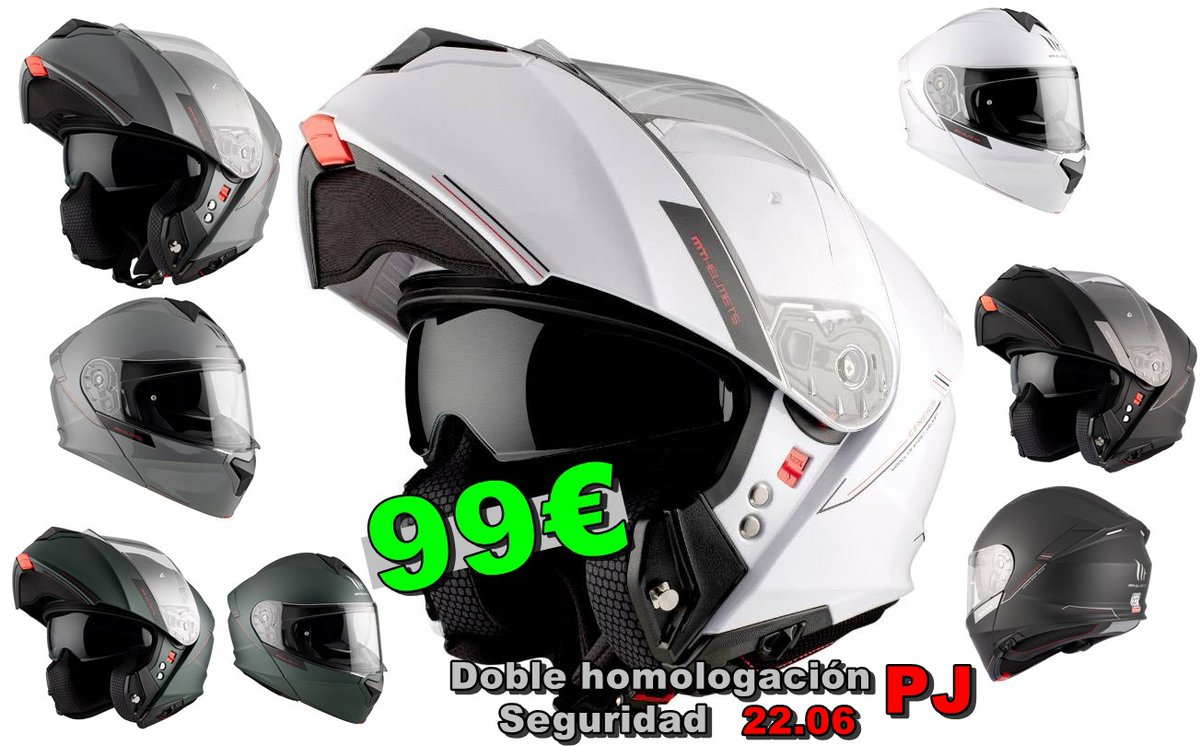 Motostockoutle1's tweet photo. 📷📷Precio y características imbatibles📷📷
📷 Seguridad 22.06
📷 Doble homologación P/J (con bloqueo de mentonera)
📷 Gafas solares
📷 Preparado para Pinlock
📷 Predisposición para intercomunicadores
📷 Colores Verde, Blanco, Gris, Negro Mate, Negro Brillo https://t.co/tot6UvoSxK