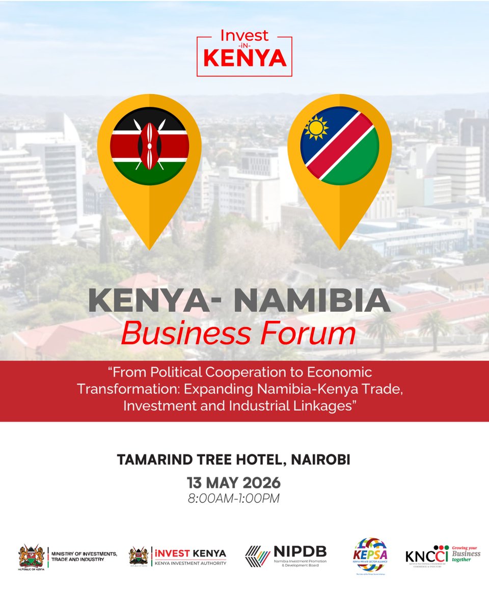 JohnMwendwaOGW's tweet photo. As Africa advances the regional integration agenda, partnerships such as these are critical in building resilient value chains, expanding market access, and driving sustainable economic transformation.

We look forward to convening public and private-sector leaders at the Kenya–Namibia Business Forum to explore new growth opportunities.