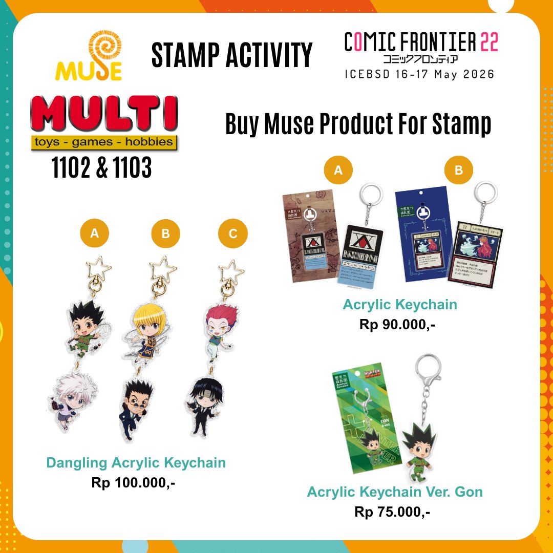 muse_indonesia's tweet photo. Ke CF belanja banyak! ๐
๐Muse dan Multi Toys sudah menyiapkan barang baru yang bisa kalian kolesi di Comifuro 22.
๐Jangan sampai kehabisan! pastikan kalian belanja dan mendapatkan Stamp ke 3 kalian di Booth Multi Toys.
#museidatcf22 #museid #multitoys #cf22 #comifuro22 https://t.co/TVe2mQnM9l