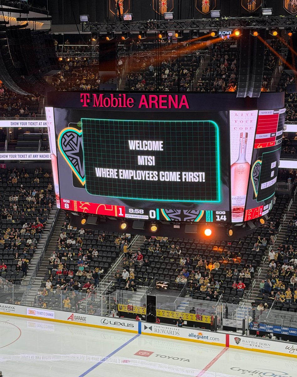 MTSI_VA's tweet photo. MTSI’s Nellis and Las Vegas teams came together for another great Morale, Welfare, and Recreation (MWR) event, starting with a happy hour and ending with the Vegas Golden Knights game at T-Mobile Arena.

#EmployeeOwned #ESOP #VegasGoldenKnights https://t.co/R8PN4mFDEV