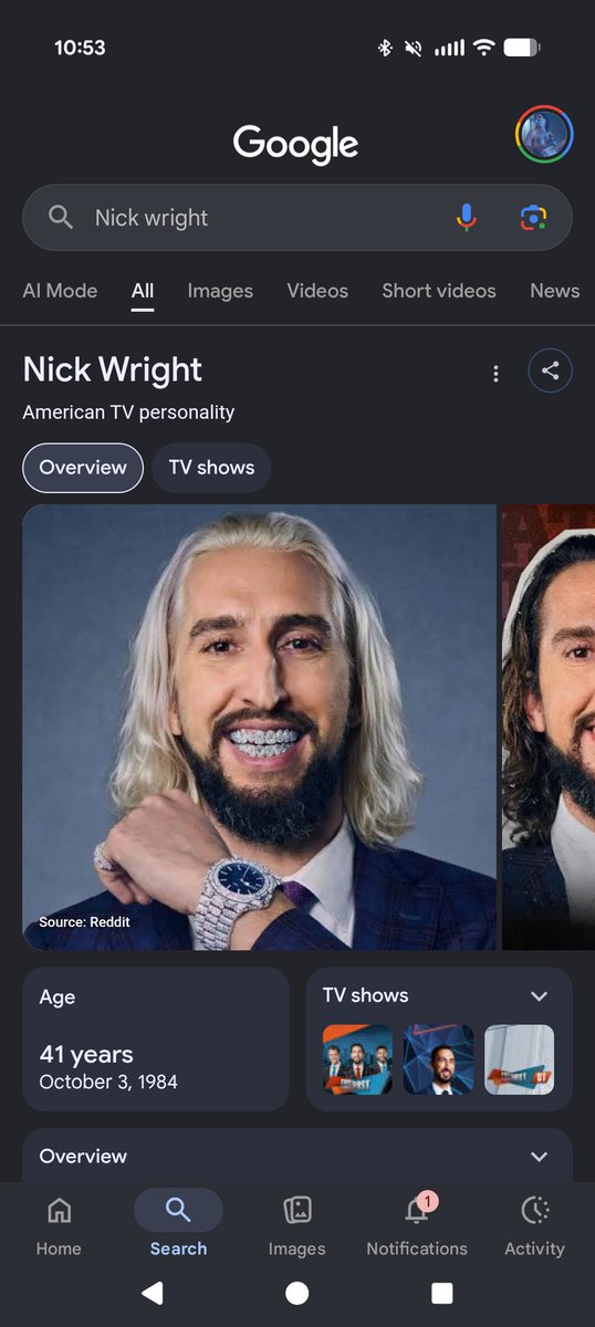 Maverick916x's tweet photo. @getnickwright Nick have you googled yourself lately? I'm dying 😂 https://t.co/nJzx3OsgMC