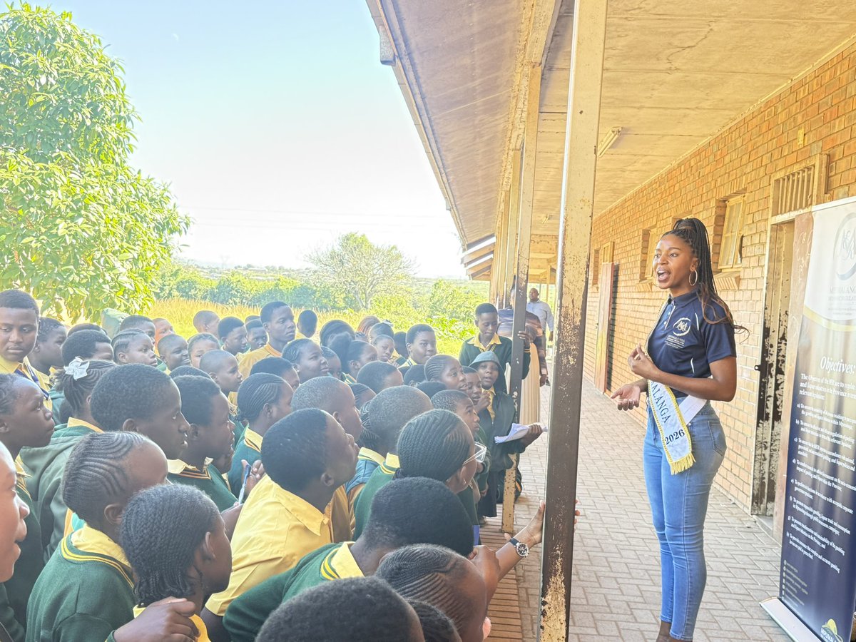 MPEconomicReg's tweet photo. The MER, SARGF and Miss MP 2026, continued the #TakingRiskWisely campaign at DD Mabuza Comprehensive School and Tikhuni Sec School, educating learners on the risks of gambling and liquor consumption while inspiring them to stay focused on their education and future goals. https://t.co/h64TSNBNpB