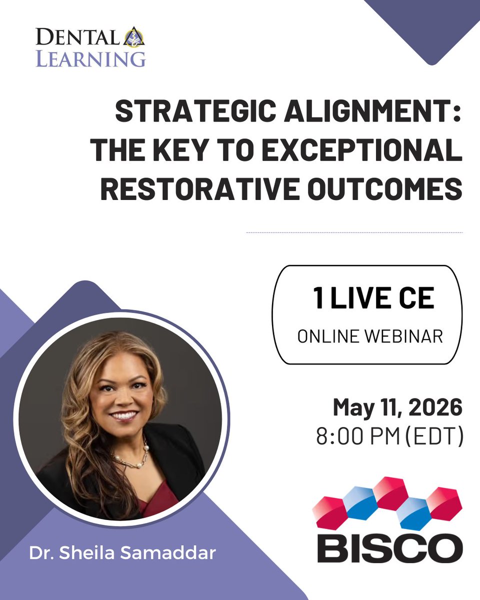 DrSheSam's tweet photo. Hope to see you tonight for my Dental Learning webinar!

https://t.co/GjELXuWHxX

BISCO

Dentalhitec Americas

Dentalhitec Fr

NSK America Corp - Dental https://t.co/0MmXY99tg2