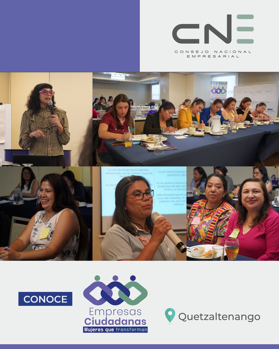 _CNEgt's tweet photo. ✨ Mujeres que transforman, crecen y fortalecen sus negocios. 💼👩‍💼

El pasado 7 de mayo, mujeres empresarias de Xela, participaron en nuestro taller "Mujeres que Transforman", fortaleciendo sus conocimientos en:

💻 Marketing digital.
📊 Gestión financiera.
📈 Planificación organizacional.

A través de esta iniciativa de Empresas Ciudadanas, continuamos impulsando herramientas que contribuyen al crecimiento de sus empresas y al desarrollo económico de Guatemala. 🇬🇹✨

#EmpresasCiudadanas #MujeresQueTransforman #Xela #Guatemala #CNE #Economía #Crecimiento