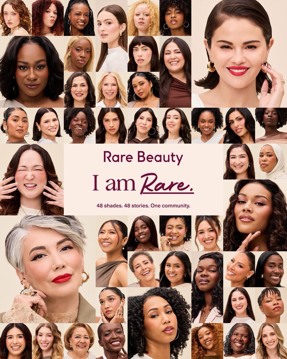 WorldwideSelG's tweet photo. Selena Gomez via Instagram: "48 shades. 48 stories. One community. 🤎

For our True to Myself Natural Matte Longwear Foundation, we brought together 48 women from across the Latin American diaspora, each representing a shade and bringing their own culture, identity, memories, and lived experiences into this @rarebeauty campaign.

Seeing everyone together honestly made me emotional. It was such a beautiful reminder that our community is not one story, one shade, or one definition of beauty. We're layered, diverse, real, and deserving of being seen in our own skin. Every story belongs.

Love you all. Thank you to everyone who brought this to life @ultabeauty @bravocado._"