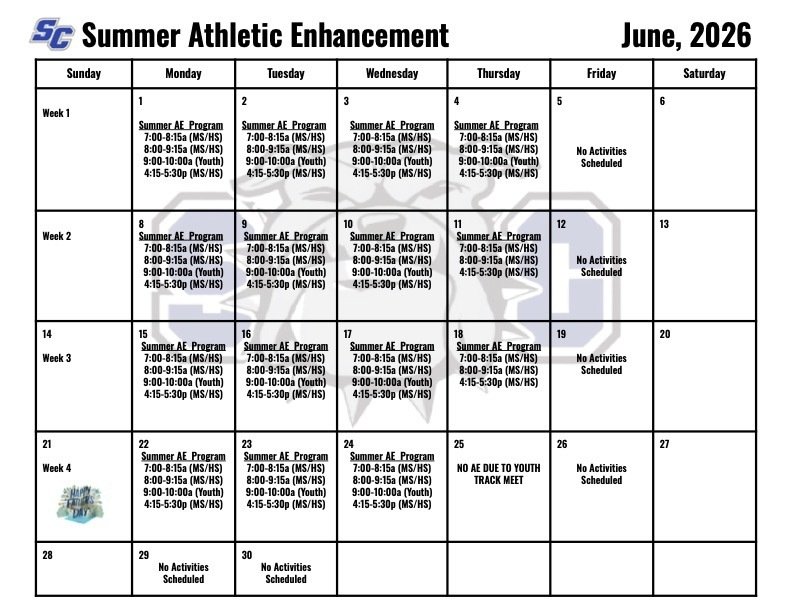 SC_Bulldog's tweet photo. Athletic Enhancement  for June and July 2026 https://t.co/fVvvhl71EU