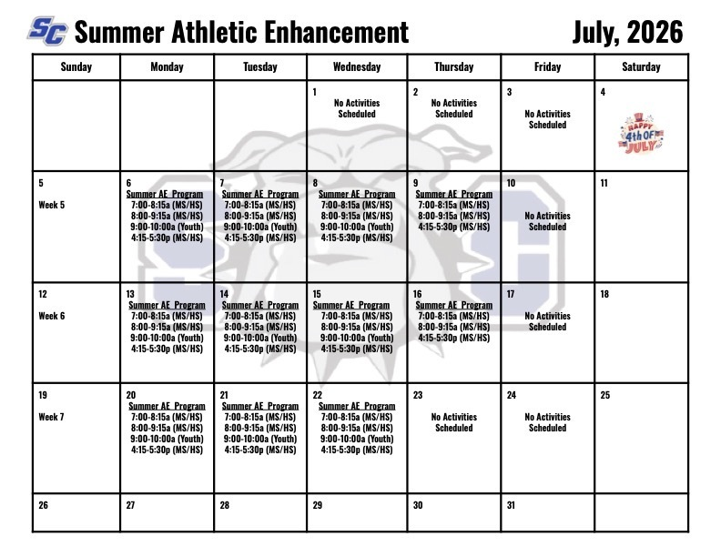 SC_Bulldog's tweet photo. Athletic Enhancement  for June and July 2026 https://t.co/fVvvhl71EU