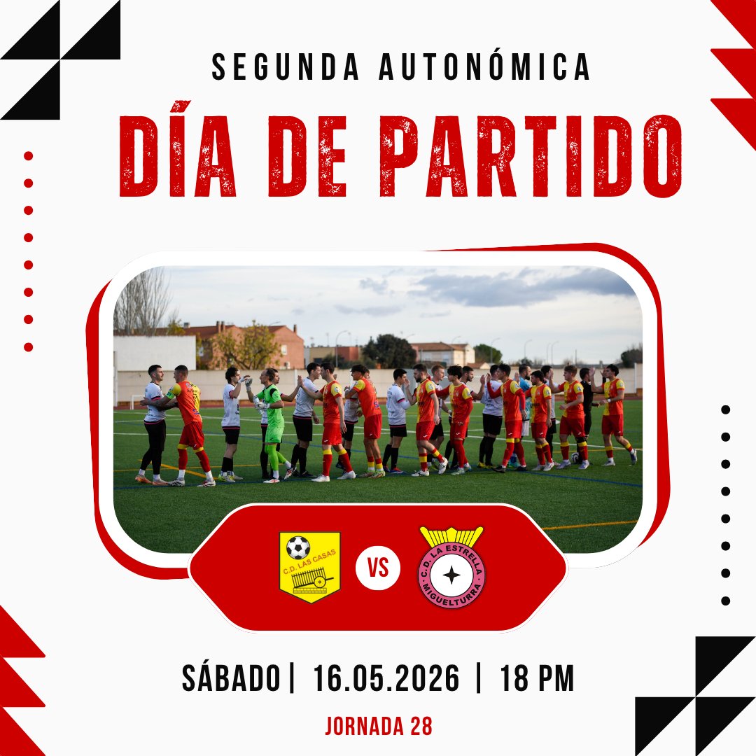 laestrellacd's tweet photo. 𝘿𝙄𝘼 𝘿𝙀 𝙋𝘼𝙍𝙏𝙄𝘿𝙊 ⚽️

😨🧙‍♀️

🆚 CD Las Casas 
➡️ Jornada 28 
📆 16.05 
🕒 18h 
🏟 El Ejido

#CDLaEstrella✨ https://t.co/5T8DxzwtTg