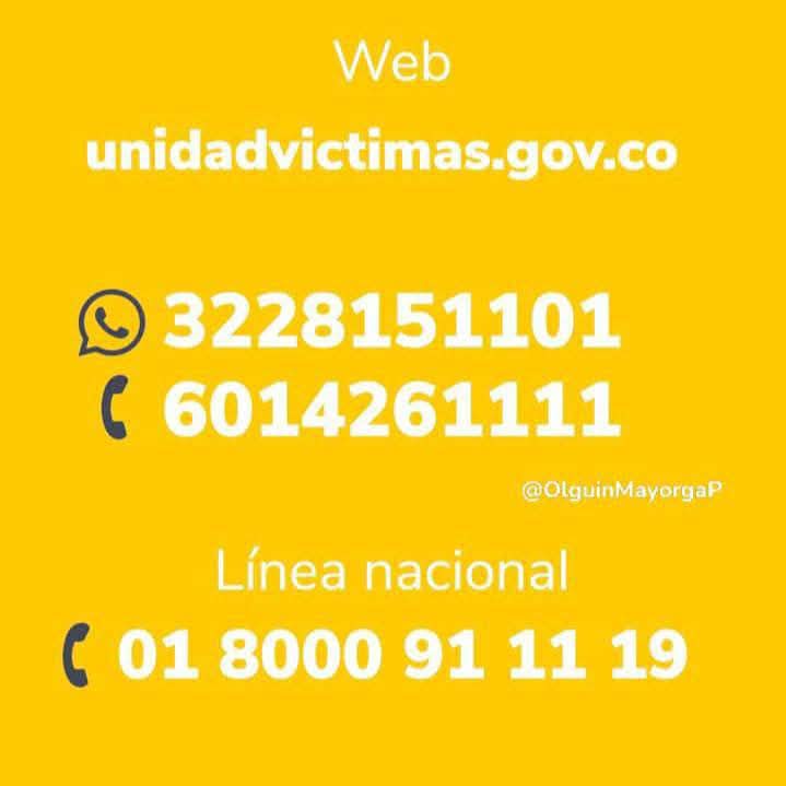ANIVICAC2's tweet photo. Números de contacto de la @UnidadVictimas https://t.co/ygUQtMO2Nq