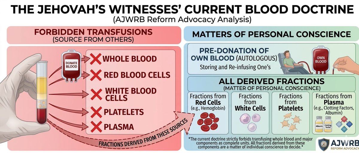 ajwrb's tweet photo. @adrianariley72 @ListenToVictims @zchance1977 @saniyafatma1278 News flash. Call Watchtower H.I.S. to confirm. JW's accept 100% of blood in fractionated form, as well as whole blood under certain circumstances (PAD). The policy permits many types of blood transfusions. Your advance directive is outdated. Learn more at https://t.co/S8EEpRhQdi https://t.co/SNzn3spXkF