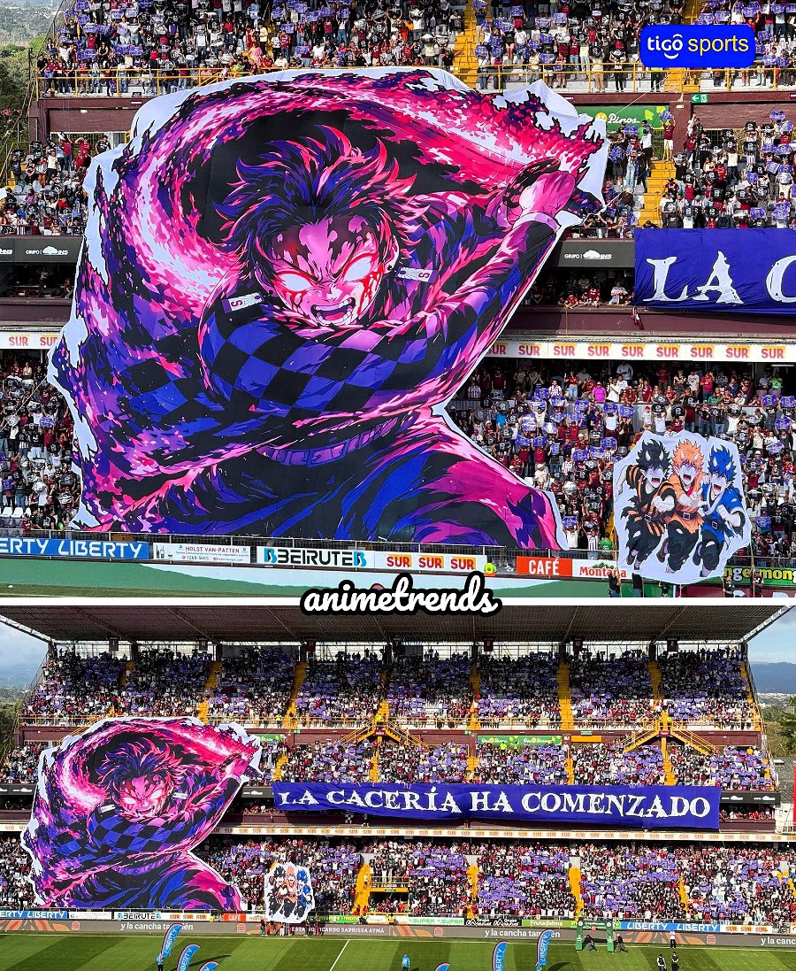 Un espectacular tifo fue visto en la liga de fútbol de Costa Rica. 🗿
#DemonSlayer