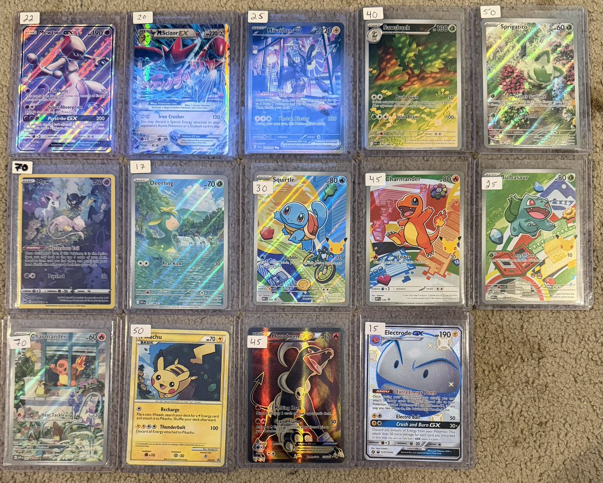 Pokmon singles for everybody! Prices stickered on cards below! Claim the cards you want! Ask for pictures if need be! $2 pwe shipping or $6 BMWT shipping. Lots of vouches too! Retweets Pokmon singles for everybody! Prices stickered on cards below! Claim the cards you want! Ask for pictures if need be! $2 pwe shipping or $6 BMWT shipping. Lots of vouches too! Retweets