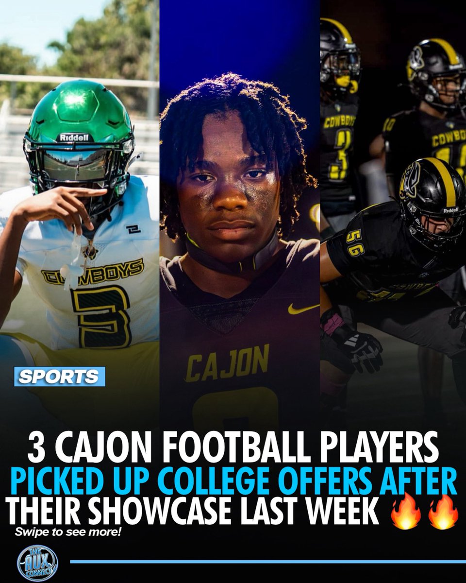 theconnectsport's tweet photo. Big week for Cajon football

Freshman All-American QB Marcus Washington Jr. @m2eezy_ got O’s from SEC program Kentucky &amp; Big 12 program Utah 👀

RB Malik Nolley @CollectorVisual offered by Northern Arizona,

Top  OL Austin Attalah @AustinAttalah picked up BYU he now has 34 O’s https://t.co/gnPLt7crsf