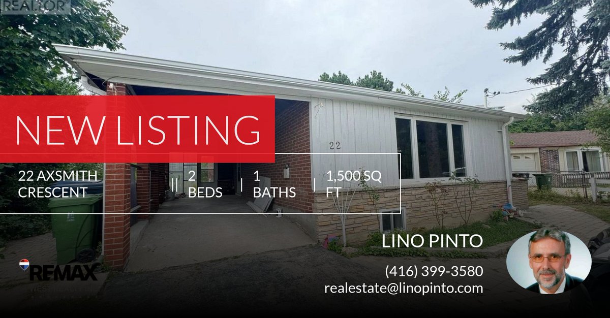 lino_pinto's tweet photo. 📍 New Listing 📍 Take a look at this fantastic new property that just hit the market located at 22 Axsmith Crescent in Toronto (don Valley Village). Reach out here or at (416) 399-3580 for more information!

Listed by Arshia R Far... https://t.co/rvEptP1Z4w https://t.co/oKMV301AtE