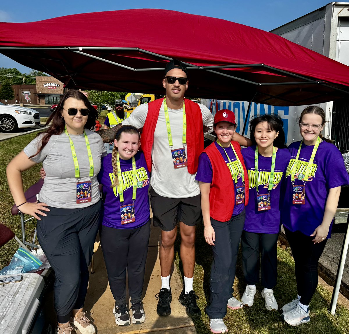 OUAlliedHealth's tweet photo. OU DPT faculty and students were honored to serve as medical volunteers for the 25th anniversary OKC Memorial Marathon, the Run to Remember 👟❤️ 

We are grateful to contribute to such a meaningful cause and to support all of those who make this race so special! https://t.co/dAd8tkRuUN