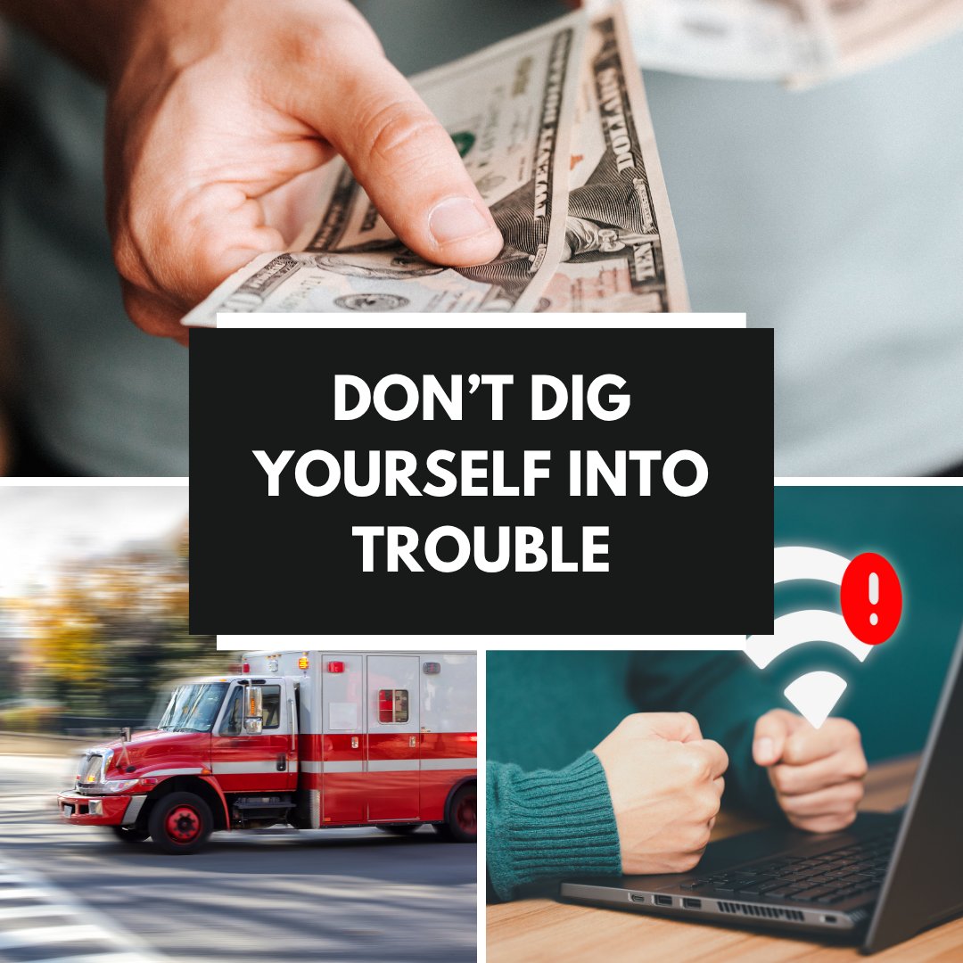 NE1Call's tweet photo. Digging without contacting 811 can lead to serious consequences, including utility damage, service disruptions, and even personal injury. Always file a markout before you dig to avoid these risks and ensure a smooth, safe project. #undergroundutility https://t.co/etMJE2a82W
