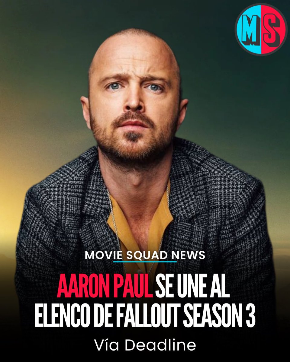 Aaron Paul (Breaking Bad, Invincible) será parte de #Fallout Season 3.💥

Paul  se une a Annabel O’Hagan y Dave Register como actores regulares de la nueva temporada de la exitosa serie de #PrimeVideo.