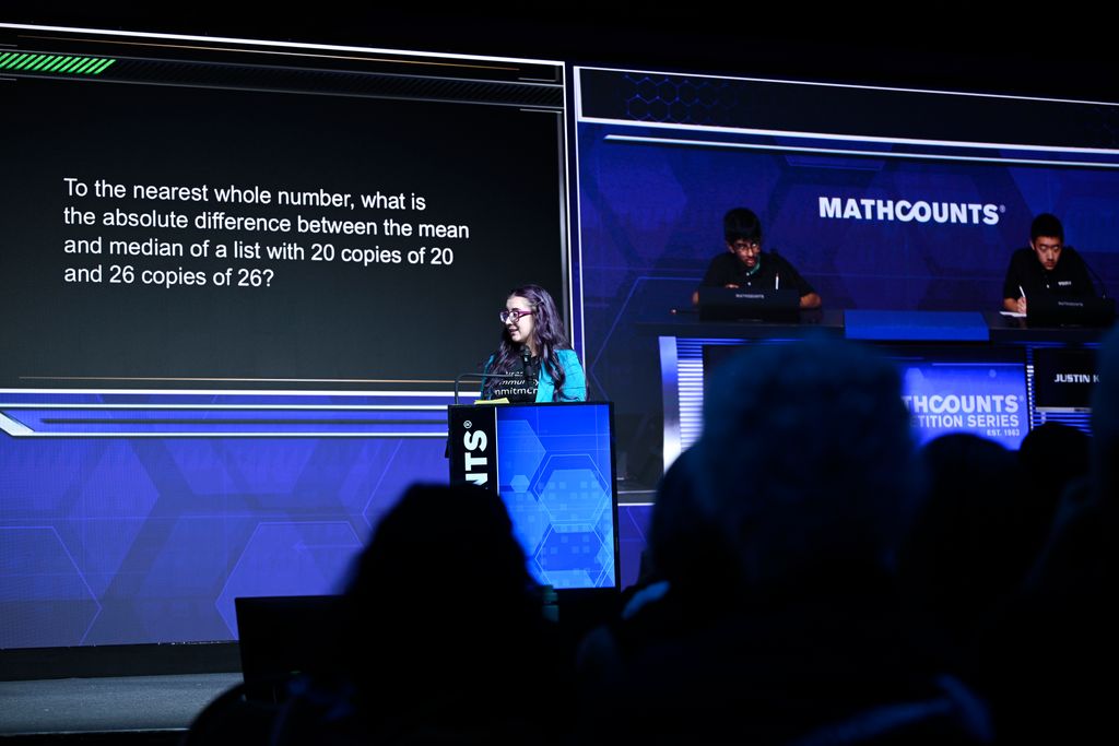 MATHCOUNTS's tweet photo. And we have a 2026 RTX MATHCOUNTS National Champion...congratulations, Justin Kim of California! He and runner-up Arnav Vunnam both had an impressive showing in this morning's Countdown Round. Learn more at https://t.co/KxHf7qvGli https://t.co/TILaxNl583