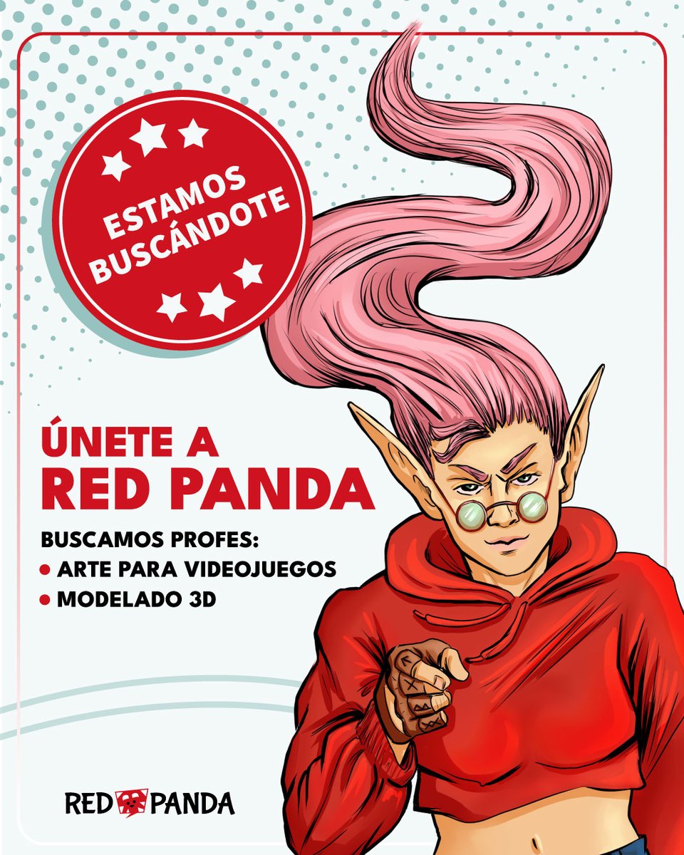 aularedpanda's tweet photo. 💥BUSCAMOS PROFES EN ACADEMIA RED PANDA💥

Academia Red Panda es una escuela de Artes Gráficas que está creciendo. Necesitamos nuevos profes para nuestros cursos de Modelado 3D y Arte para Videojuegos 2D. https://t.co/pLe8PohgOC