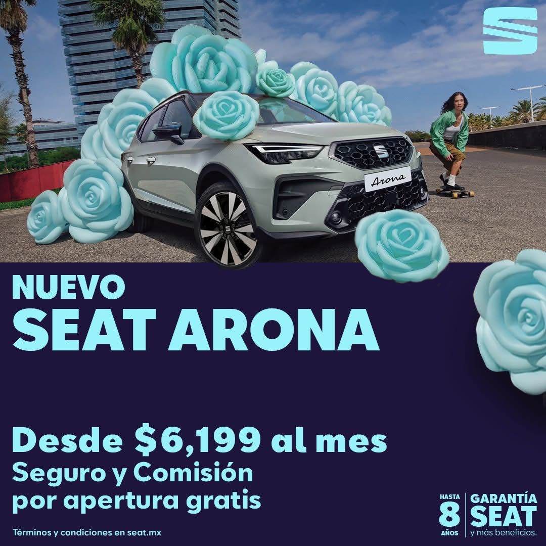 SEAT_TOTAL's tweet photo. No dejes para mañana lo que puedes disfrutar hoy con Nuevo SEAT Arona desde $6,199 al mes + seguro y comisión por apertura GRATIS.
WSP ℹ️ 55 37177594 https://t.co/UhqHcgEx08