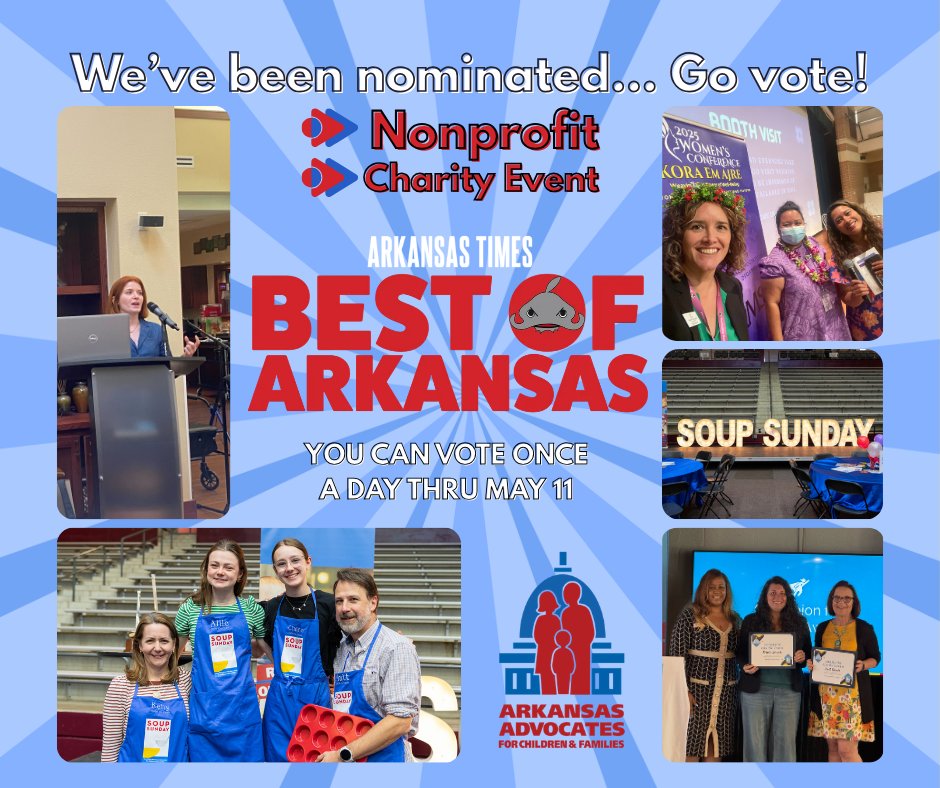 AACF's tweet photo. 🚨 Last chance to vote!

Help us finish strong in the Arkansas Times Best of Arkansas Awards:

💛 Best Nonprofit
🎉 Best Charity Event

Vote:
Best Nonprofit: https://t.co/F8D1YB6CRh
Best Charity Event: https://t.co/9JOgjEVoIA

🗳️ Voting Ends Today ❤️ https://t.co/NJ3D9Epm4j