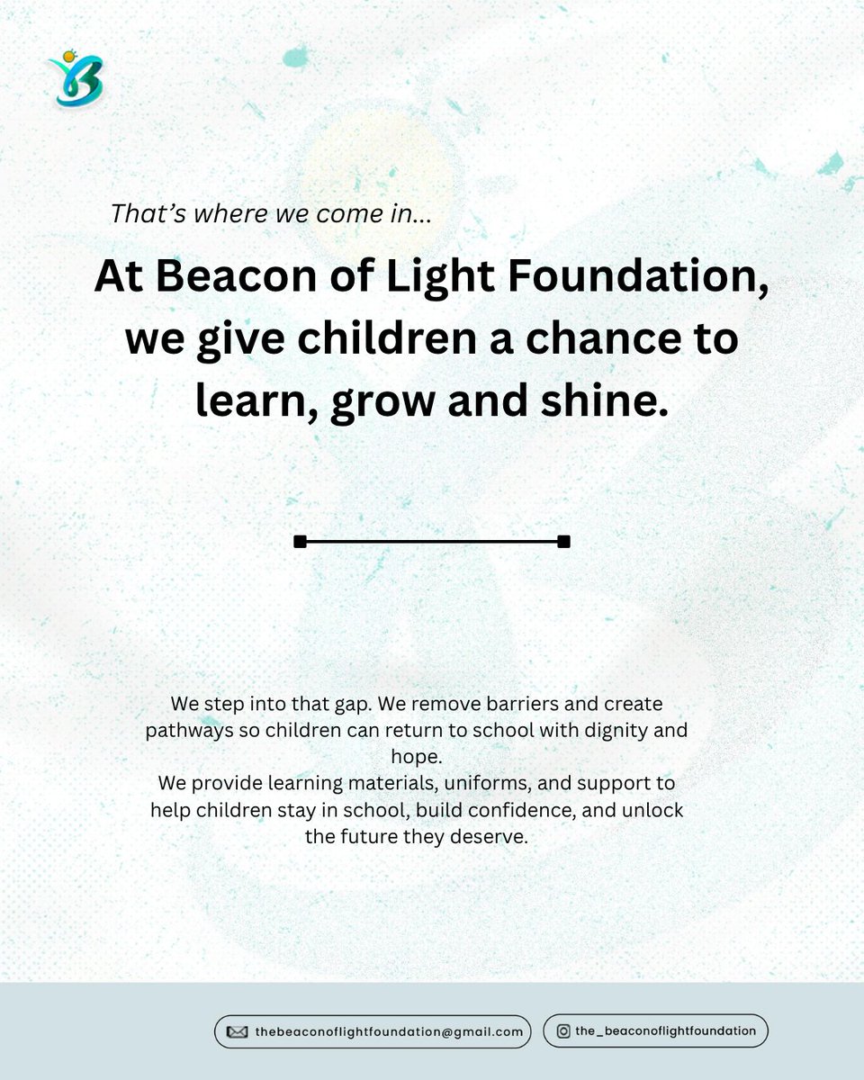 beaconoflight_f's tweet photo. Not every child gets the chance to just be a child.
We’re stepping in with love, care, and support 💛

Beacon of Light Orphanage Outreach is here. Join us in making impact.

Donate: 2076918904 | Kuda Bank | Ojo Esther Oluwademilade
#BeaconOfLightFoundation #OrphanageOutreach https://t.co/VymYxpTwkT
