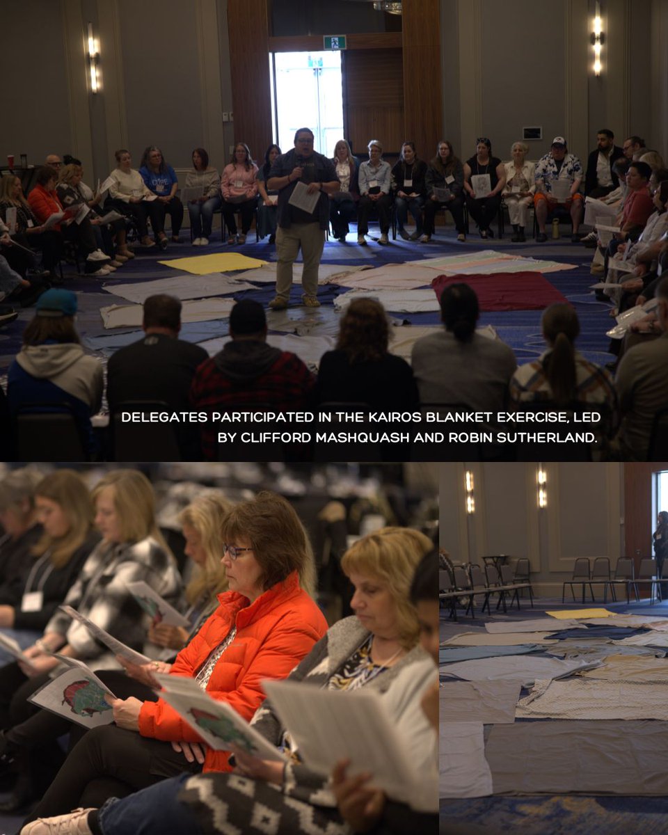 COPEOnt's tweet photo. Last week, COPE Ontario's 2026 AGM brought delegates together in Thunder Bay. 

Highlights included a traditional opening with Elder Sheila De Corte, the powerful Kairos Blanket Exercise, and a call for Canadian unity from speaker Charlie Angus. Learning, solidarity &amp; good food! https://t.co/BHg21Kxn2u