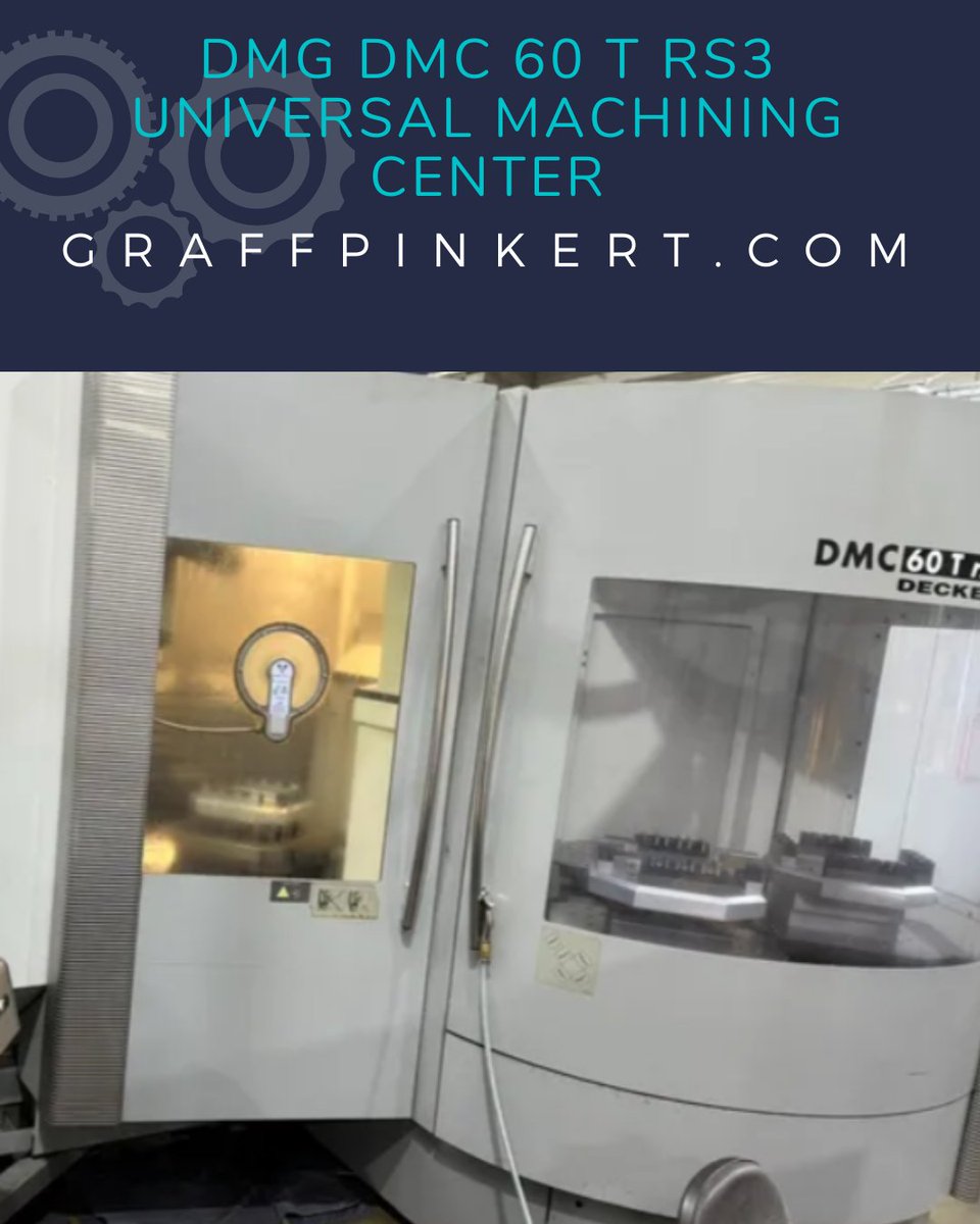 GraffPinkert's tweet photo. USED MACHINE FOR SALE

2008 DMG DMC 60 T RS3 with HEIDENHAIN MillPlus IT control, SK 40 60-Position Tool Changer, chip conveyor,  MORE. Get full specs at https://t.co/beh1Gl8bsj or call 708-535-2200 for info.

#machining #usedmachine #machinerydealer #machineshop #machinesforsale https://t.co/9zzBwsQptd