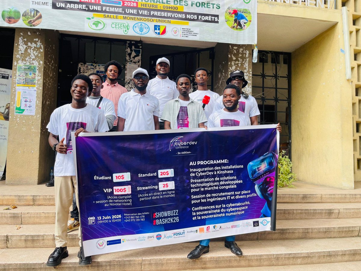 jonas_munkamba's tweet photo. Ne manquez pas l’événement technologique de l’année à Kinshasa !
Le 13 juin 2026, de 09h00 à 15h00, #SHOWBUZZ vibrera au rythme de l’innovation lors de la CyberDev Conference – 2e édition.
CyberDev2026 #InnovationRDC #Cybersécurité https://t.co/3ApkVDjNvm