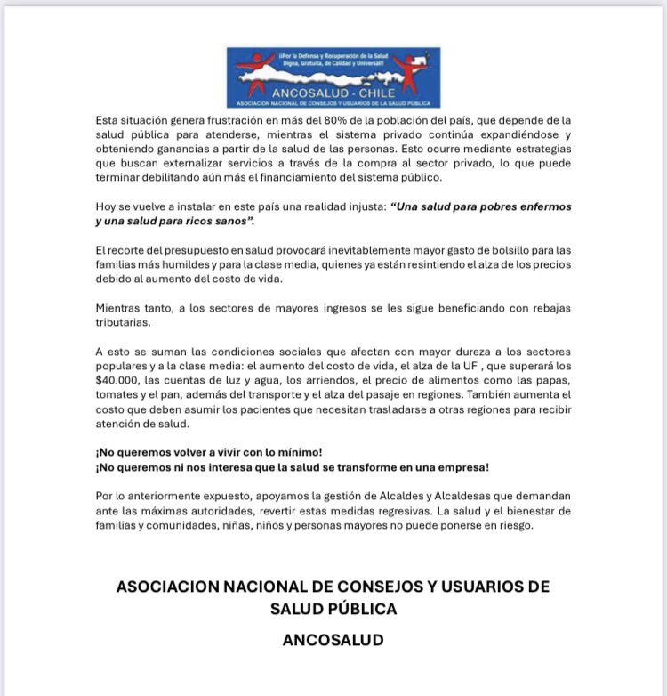 MapochoStaMaria's tweet photo. Delegación de la Asociación Nacional de Consejos y Usuarios de Salud Publica entregó hoy en La Moneda una carta, demandando que se deje sin efecto el recorte el presupuesto ordenado para el @ministeriosalud . Un grupo de Alcaldes hizo lo propio. @Muni_Recoleta @jvecpatronato https://t.co/4zq5wHtD8i