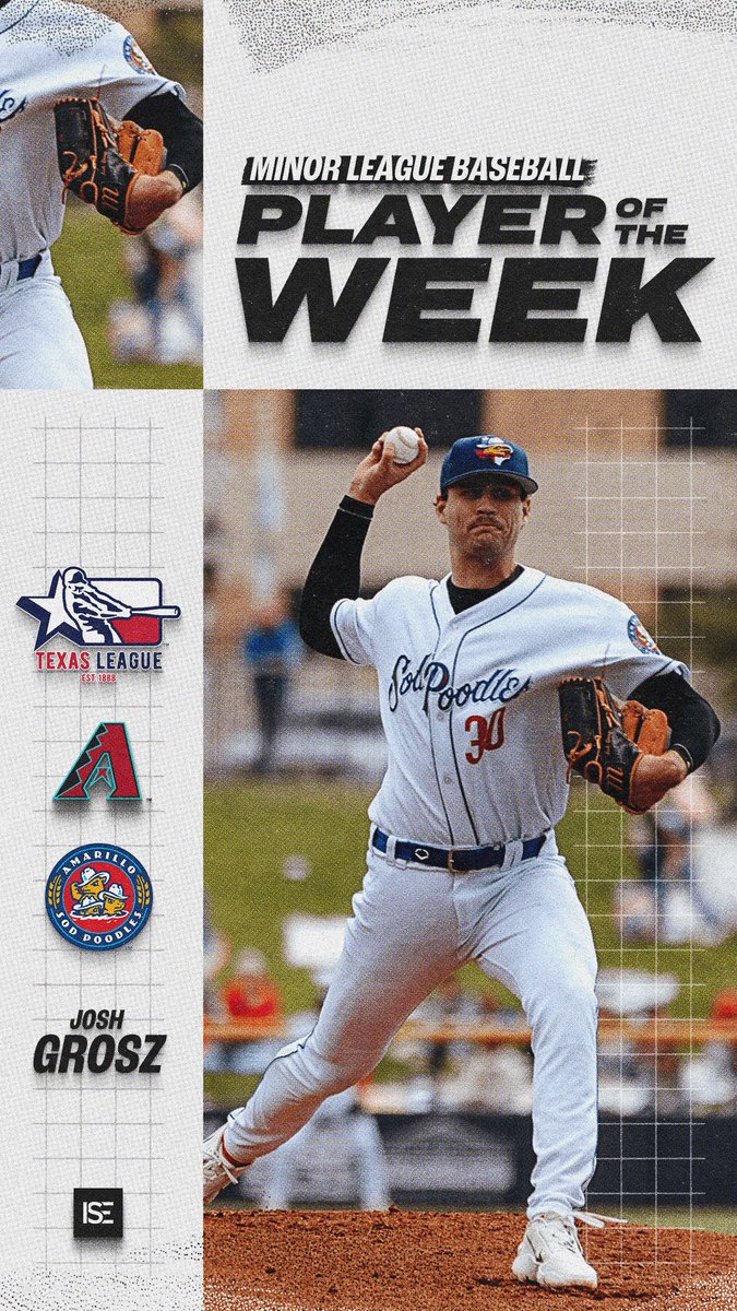 ISEBaseball's tweet photo. Congrats to Josh Grosz on being name Texas League Pitcher of the Week! #TeamISE https://t.co/pbGnWpCPG5